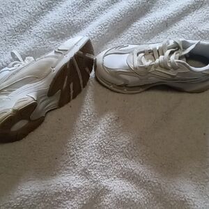 PUMA White and Brown Sneakers